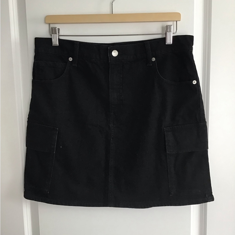 Banana Republic Denim‎ Mini Skirt Women Size 12 Black Pockets Casual Cargo NWT